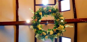 hanging floral hoops display