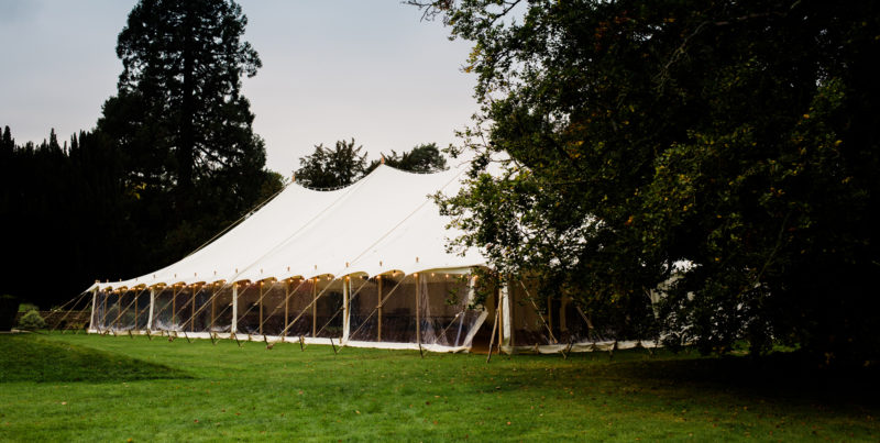 Marquee wedding set up in Cotswolds