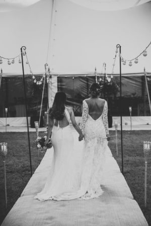 same-sex marquee wedding