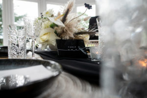 table scape black and white