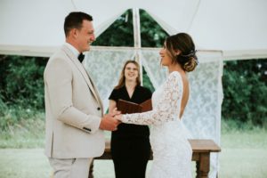 Celebrant UK wedding in Marquee