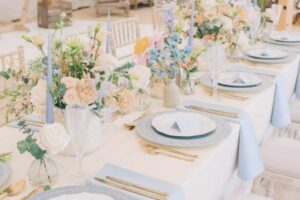 Romantic blue table top