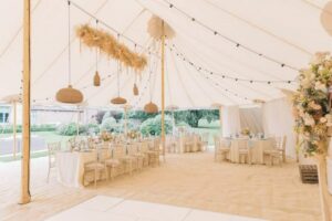 Romantic marquee rattan lampshades